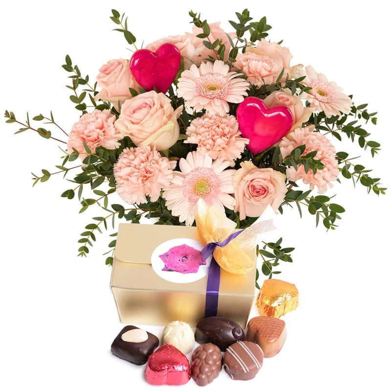 Sweet Pink Cadeauset met bonbons (Romantische cadeauset)