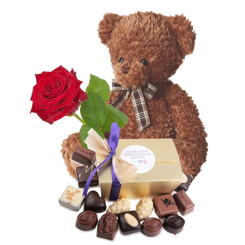 Romantische verrassing cadeauset (Teddy's liefde cadeauset)